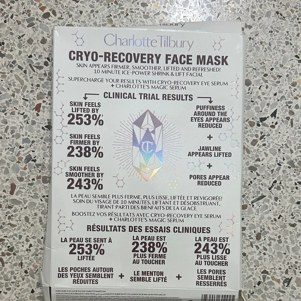 Charlotte Tilbury cry recovery face mask reusable